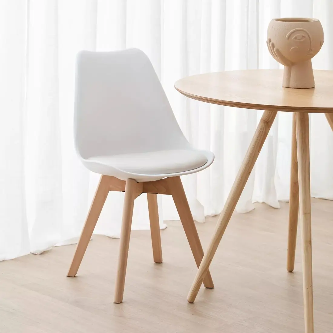 2-Pack Versatile Dining Chair, Simple Design with Moulded Ba