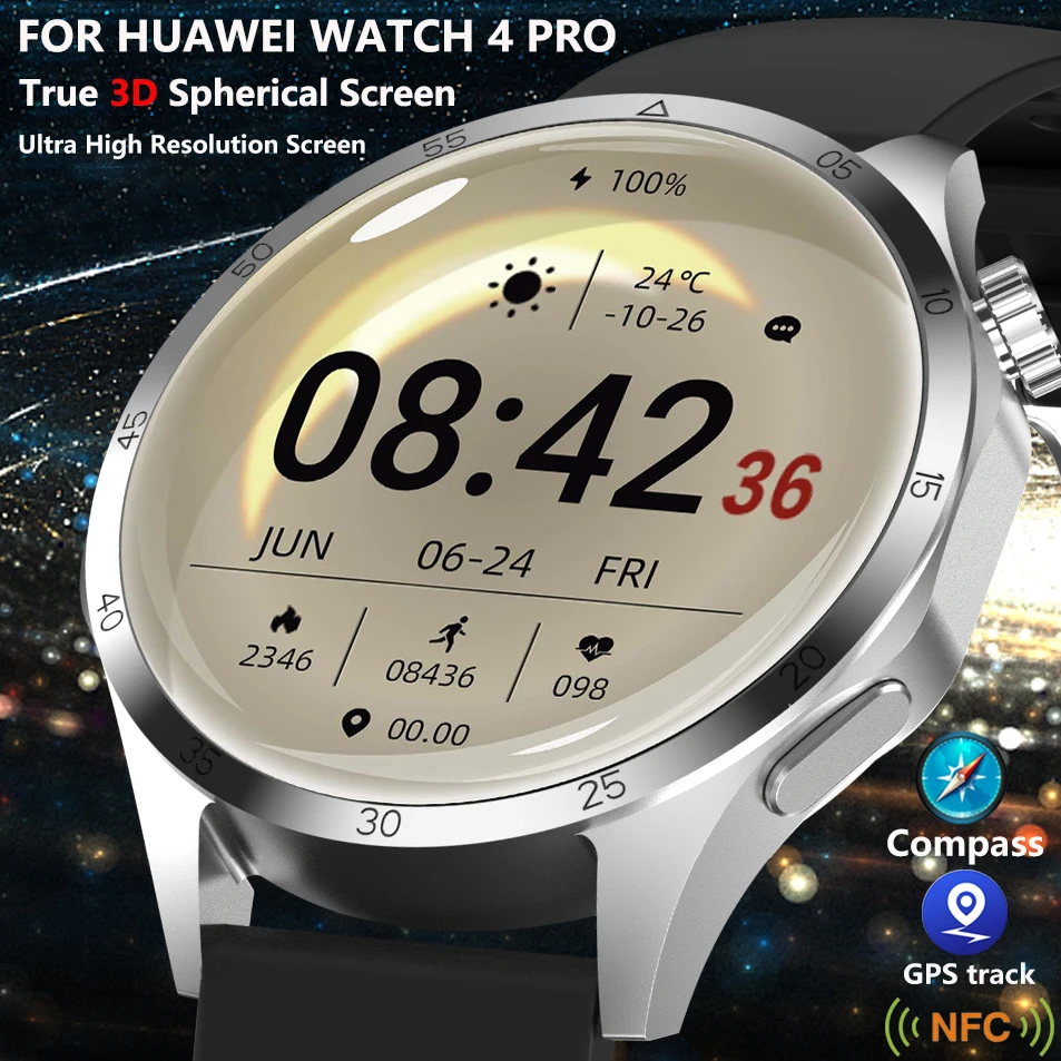 

For Huawei Watch GT4 Pro+ Smart Watch Men 460*460 3D Screen NFC IP68 Waterproof Sport Watches GPS Trajectory Smartwatch 2024 New