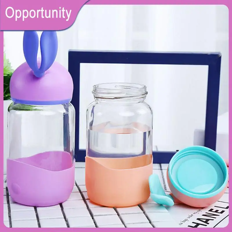 

Cartoon Rabbit Cup Student 350ml Cute Cup Handy Sealed Feeding Cups Household Tools Outdoor Water Bottles Creative Glass