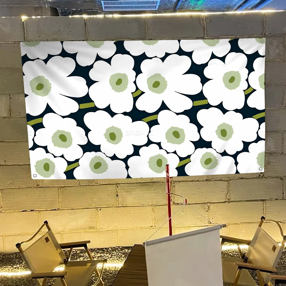 Beautiful Colorful P-Poppy F-Flower Large Size Flags Printing Patterns Interesting Birthday Party Decorations Banner