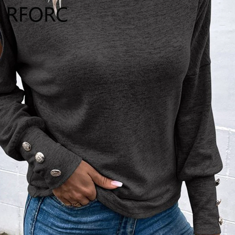 Женская Свободная блузка на одно плечо шикарная однотонная с длинными рукавами и