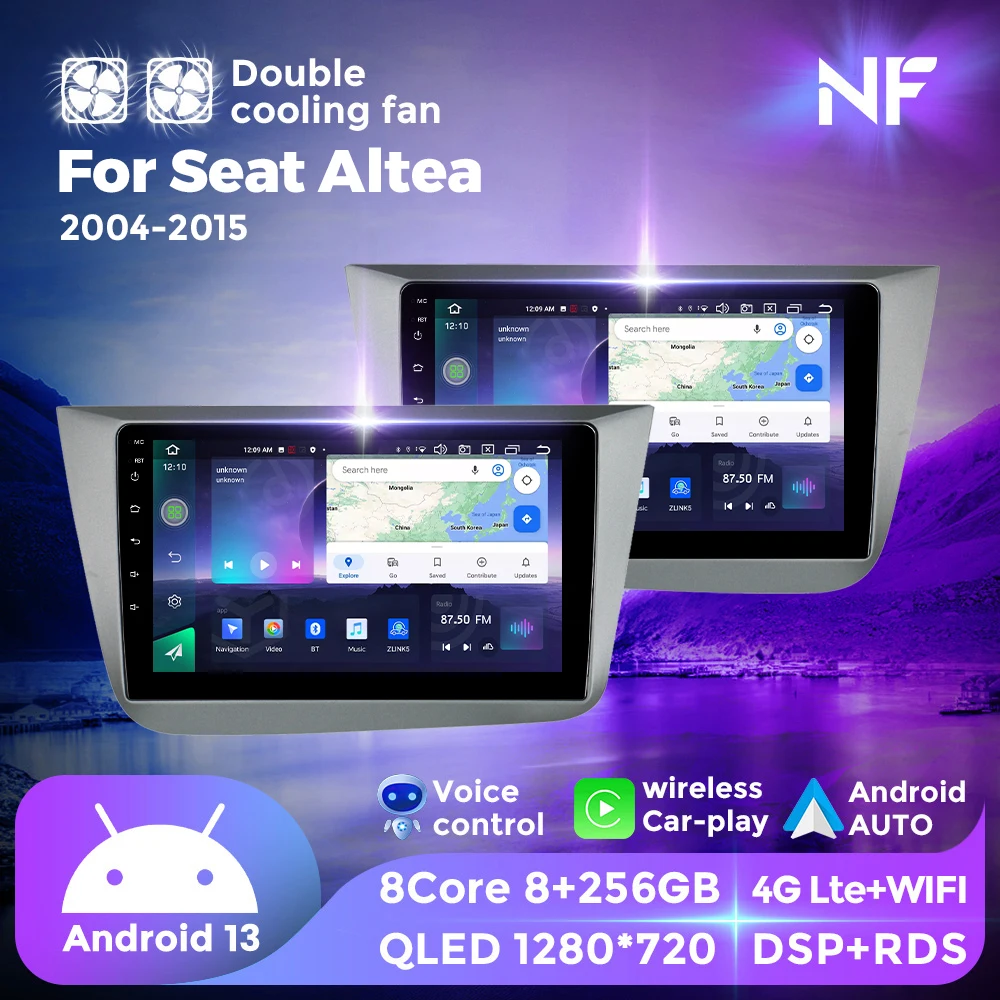 2K QLED экран Android 13 UIS7862S Автомагнитола Авто Carplay для Seat Altea 2004-2015 стерео