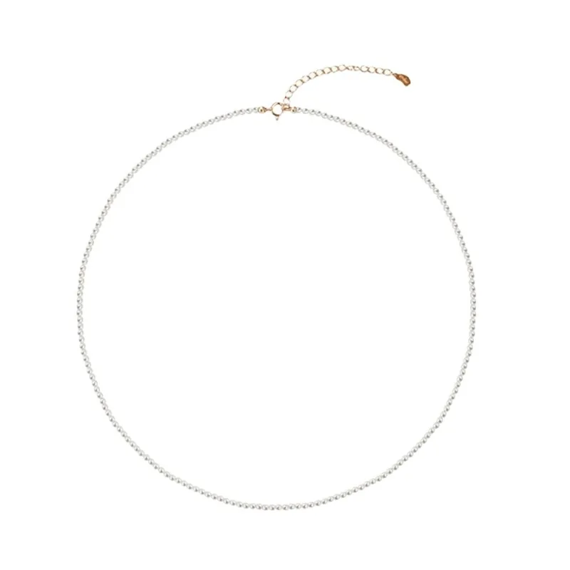 Popular 2mm Ultra-Fine Pearl Necklace Women Summer Design Sense 2024 New Small Rice Grain Choker Double Layer