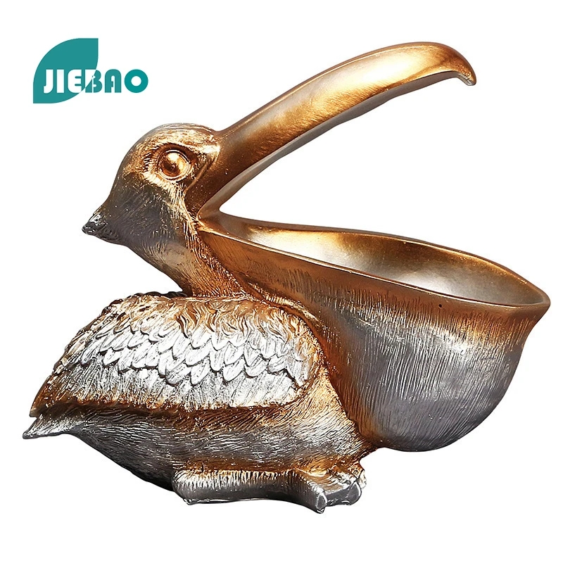 

Resin Statue Golden Pelican Bird Nordic Abstract Ornaments For Figurines Interior Sculpture Room Home Decor