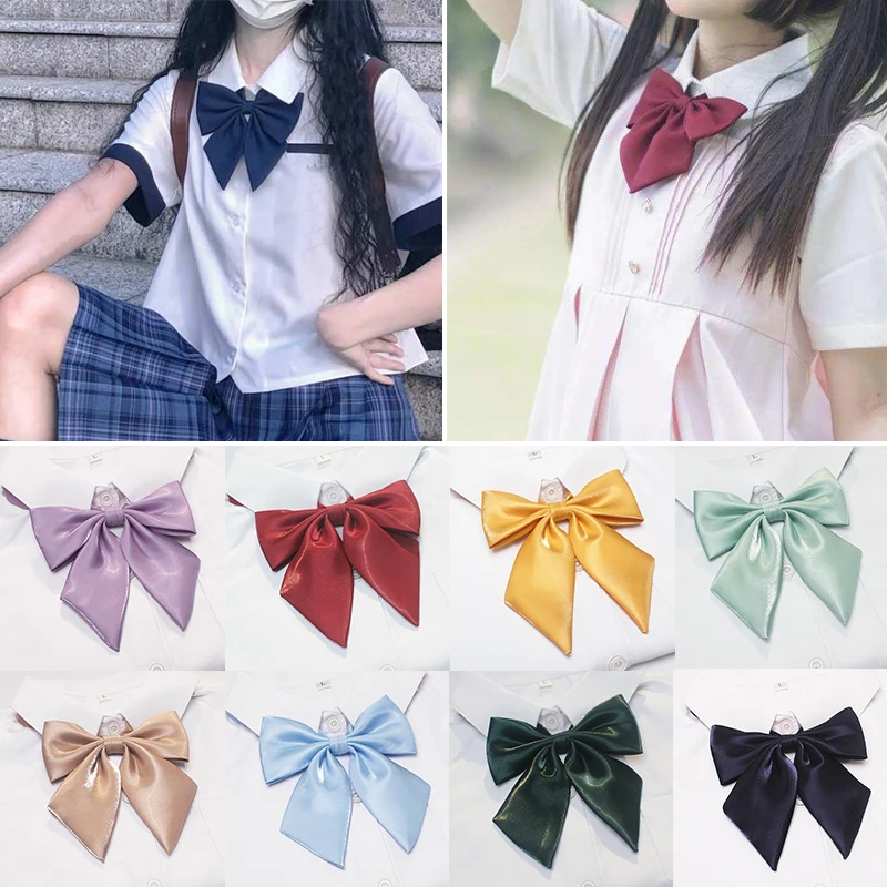 

New Neck Wear Bow Tie Uniform Collar Butterfly Cravats JK Shirt Dress Collar Bowtie Women Classic Solid Students Collar