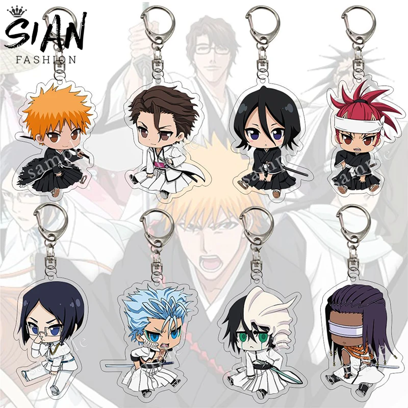 Аниме отбеливающие акриловые брелки для ключей Kurosaki Ichigo Ishida Uryuu Kuchiki рукания