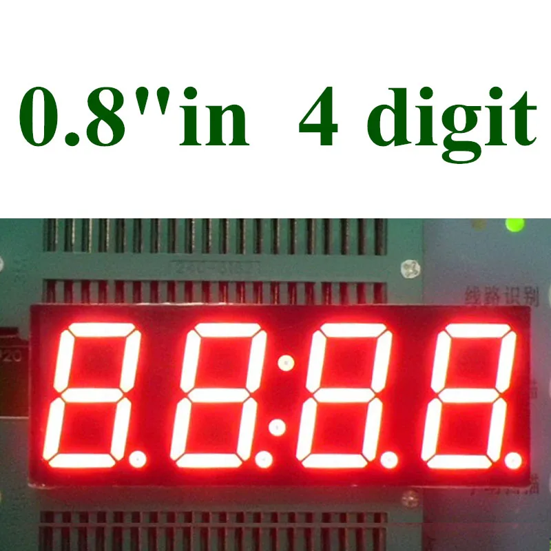 

10PCS Excellent Quality 0.8 Inch 7 Seven Segment 4 bit 0.8" 0.8in Red Clock LED Display Common cathode Time digit tube