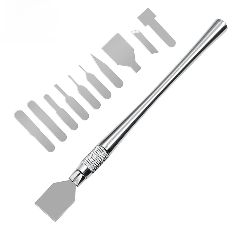 

1 комплект ножей для разборки процессора, лезвия для открытия, металлический лом, комплект для ремонта телефона, компьютера, микросхема, ручные инструменты BGA