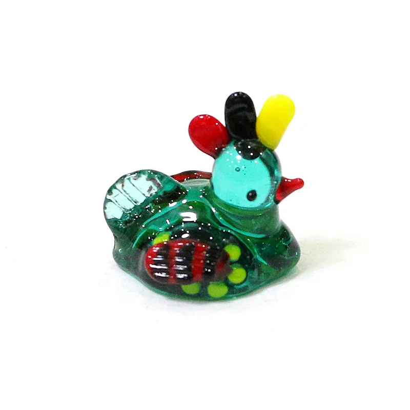 

Mini Glass Rooster Turkey Figurines Japan Style Colorful Chicken Cock Tiny Animal Statue Ornaments Fairy Garden Home Decor Gifts