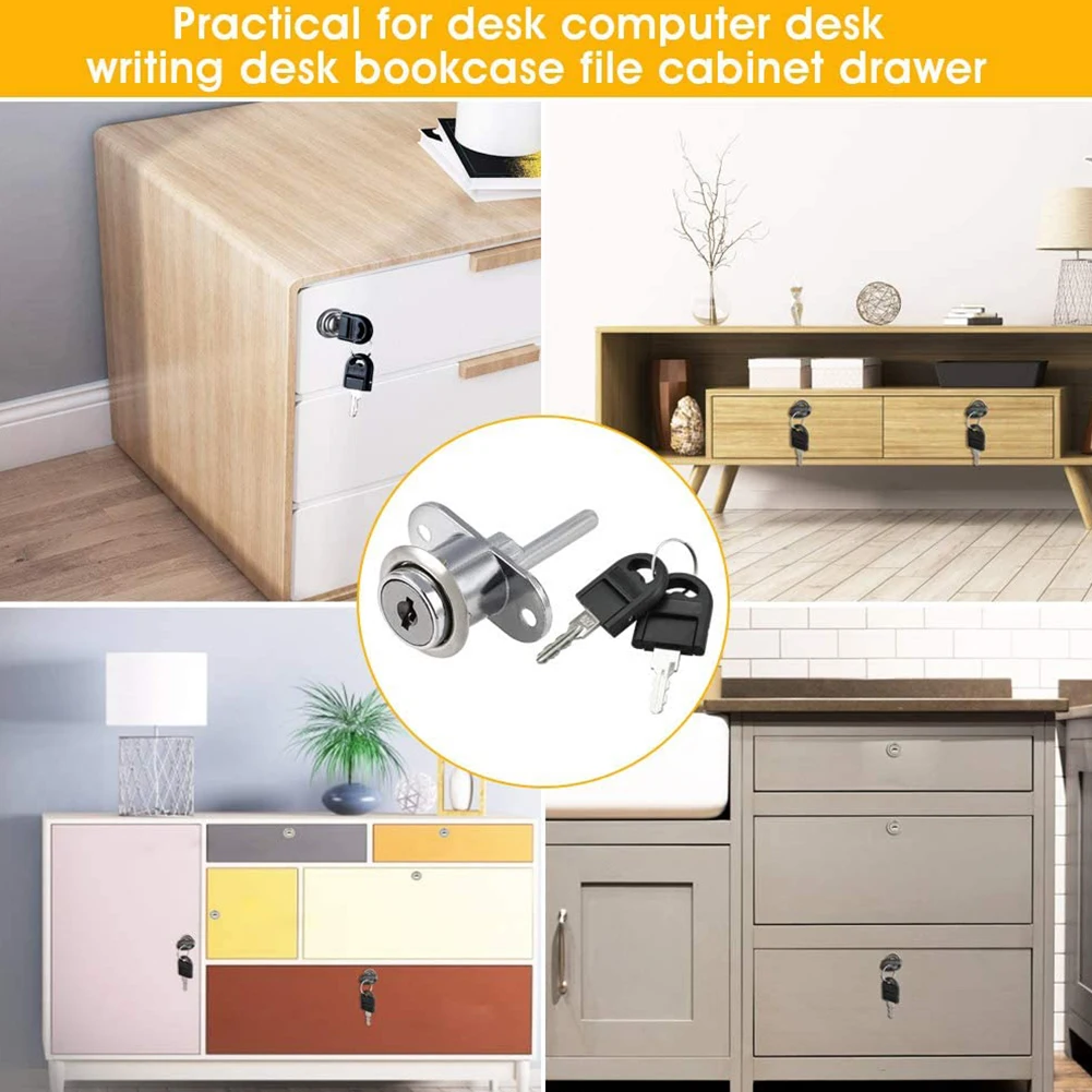 

1PC Zinc Alloy Drawer Lock Computer Desk Cabinet Mailbox Drawer Cupboard Locker Cam Lock Silver For Cabinet Bookcase Drawer