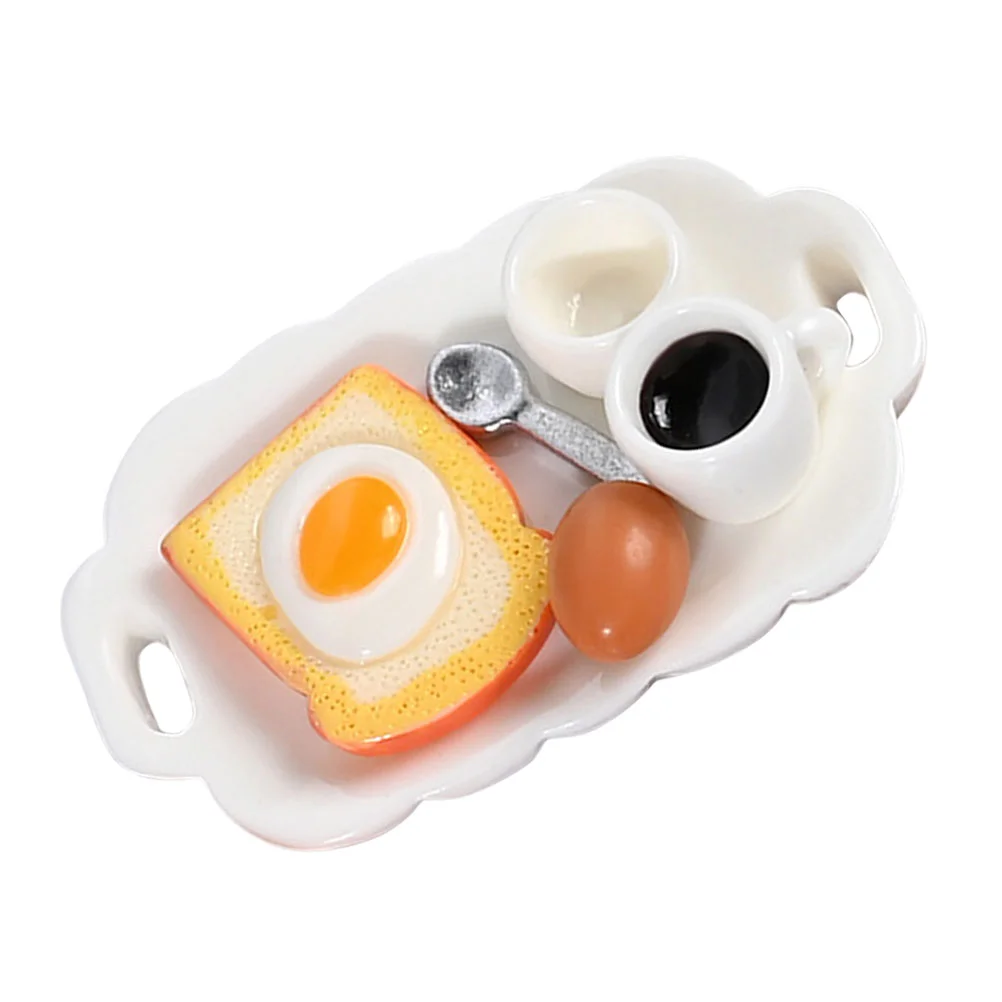 

Miniatureplaybreakfast Model Dessert Pretend Set Kitchen Toddler Toys Afternoon Toy Role Kids Display Mini Resin Playset