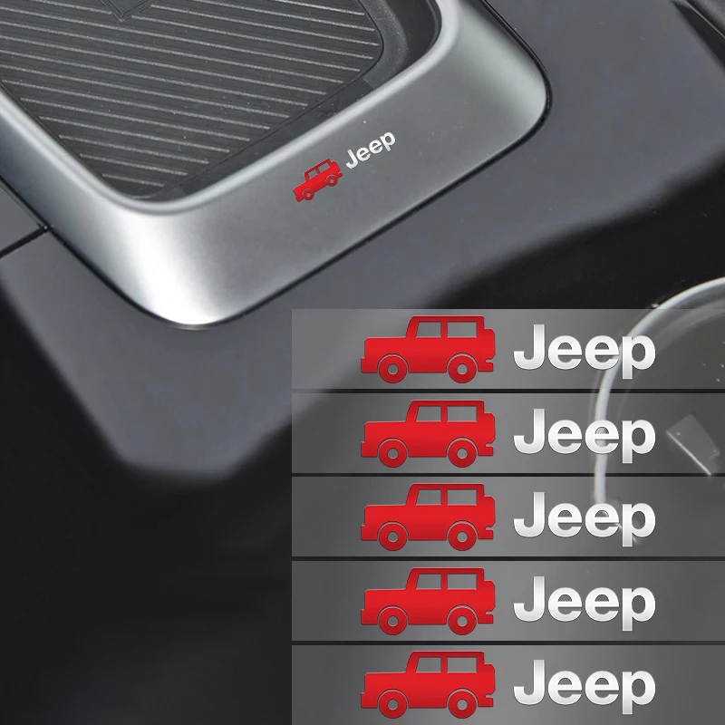 

10pcs Car Metal Stickers Random Small Decals Interior Parts for Jeep Renegade WK2 Wrangler Grand Cherokee Compass Tyre Stem