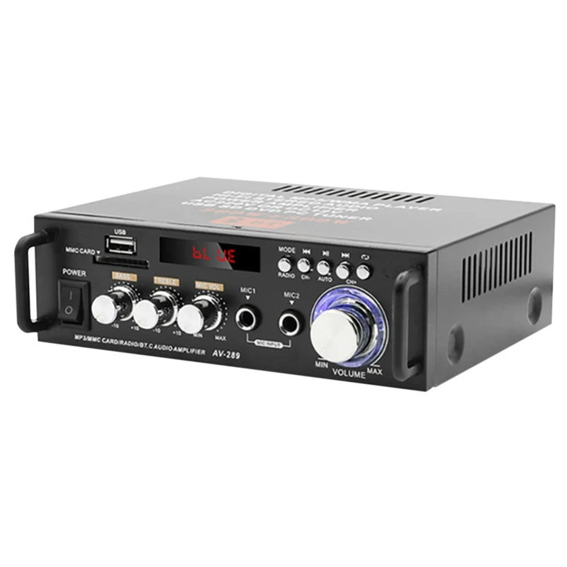 

Bluetooth Home Audio Power Stereo Amplifier for Speakers - Portable 2 Channel Stereo Desktop Amp Receiver with FM Radio