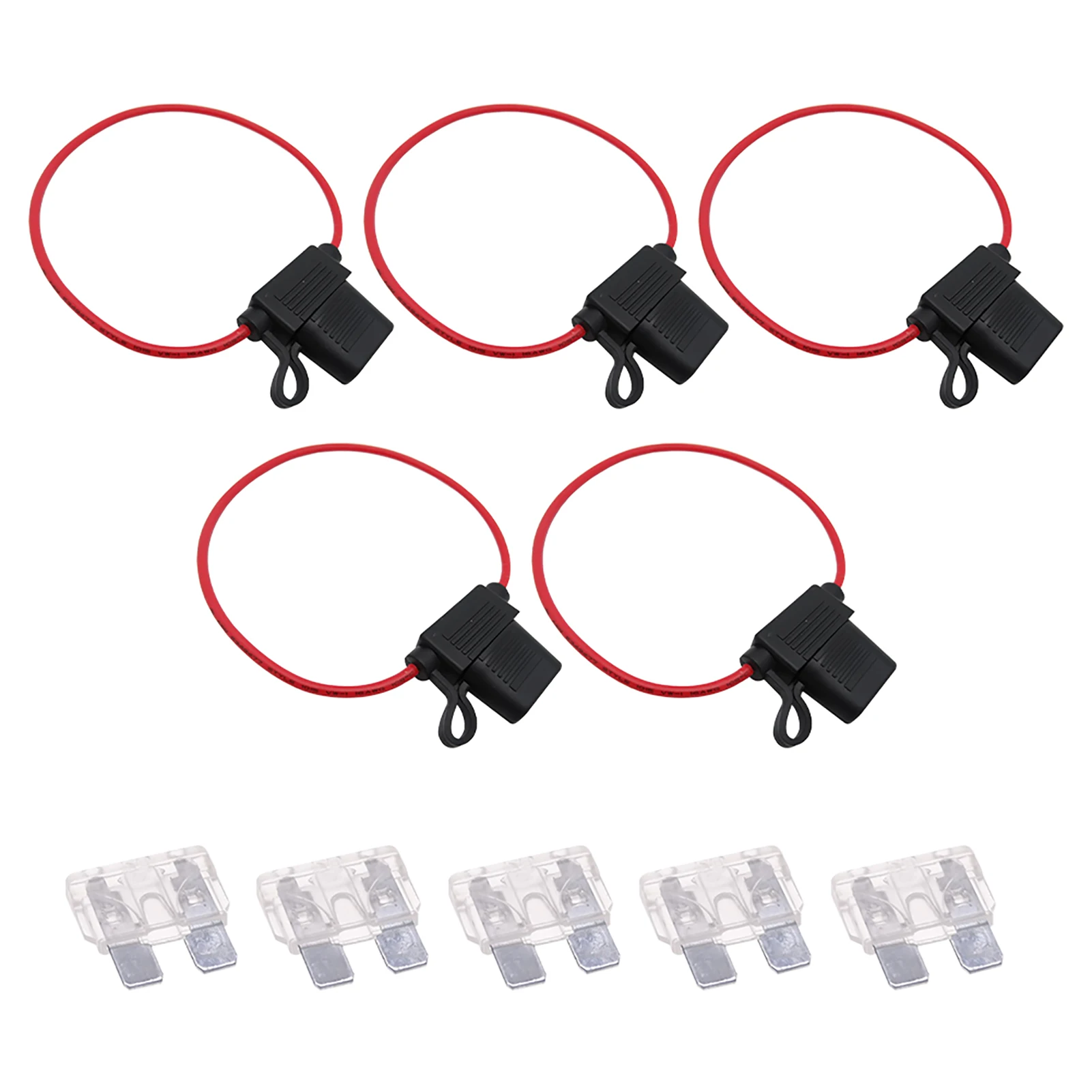 

5pcs 12AWG Car Fuse Holder Inline Box Easy Install Accessories With Mini Blade Universal RV Heat Resistant Waterproof Durable