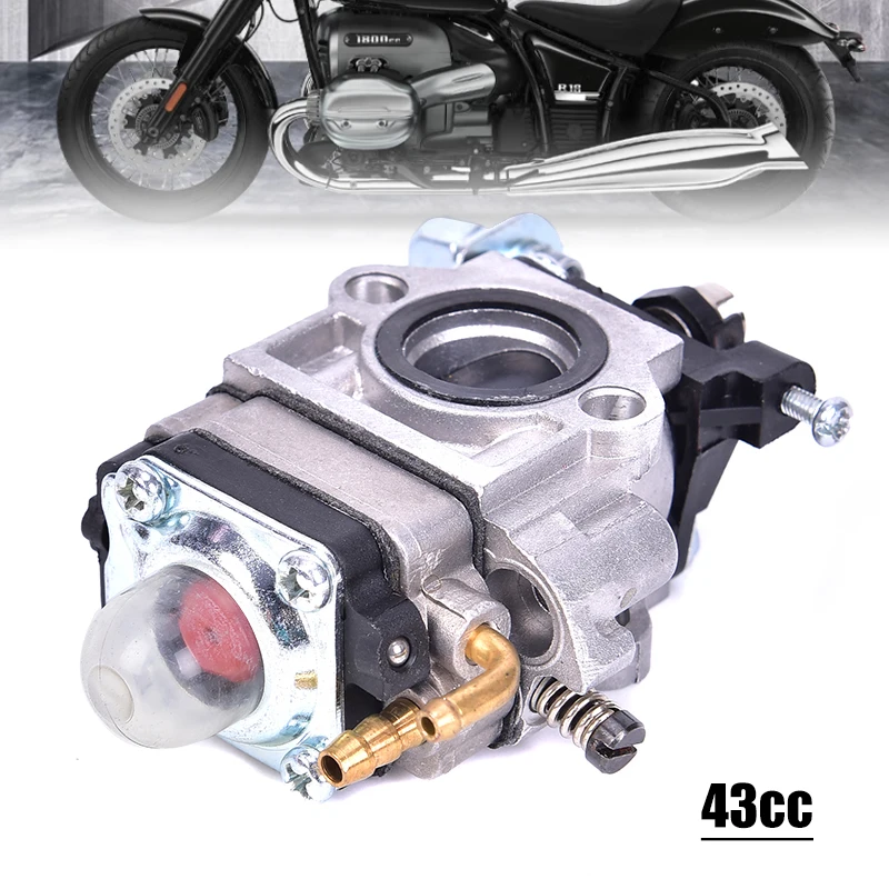 15mm Carburetor Kit For Brushcutter 43cc 49cc 52cc Strimmer Cutter Chainsaw Carb For 2-Stroke Scooter Mini Pocket Chopper Bike