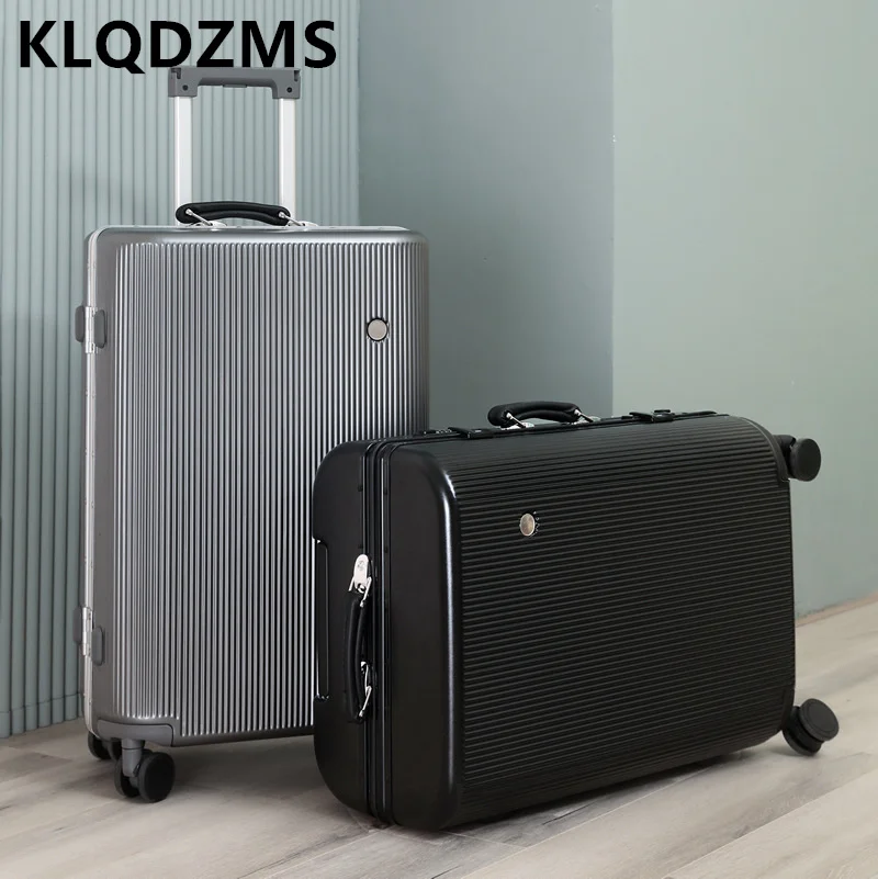 KLQDZMS 24 &quot26&quot 28 Мужской чемодан Прочный и прочный на колесиках с алюминиевой