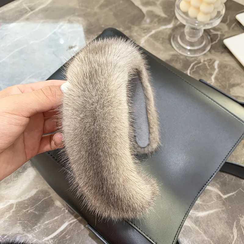 2022 Hot Sale Women Luxury winter 100% Real Mink Fur Headbands High Quality Real Fur Hair Band Lady Fashion Hair Hoop Furry Gift images - 6