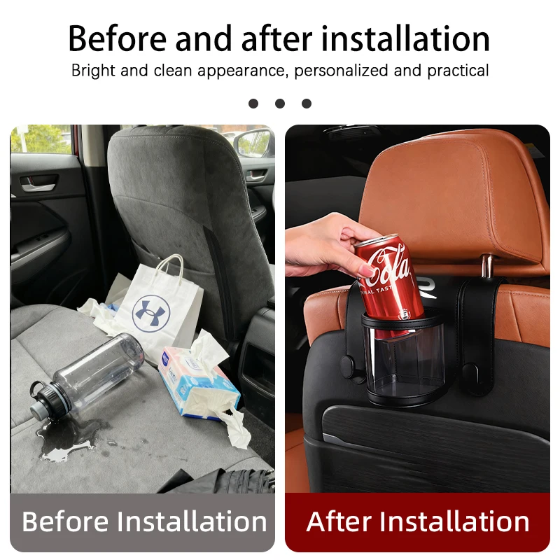 Фото Двойной держатель для стаканов на спинку сиденья для VW R Golf Passat mk5 Scirocco Polo Jetta GTE GTI Tiguan CC T-ROC Sharan Touareg Touran №4