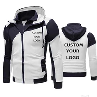 2022 custom logo men hoodies jacket autumn winter fashion patchwork coat homme streetwear tops men clothing