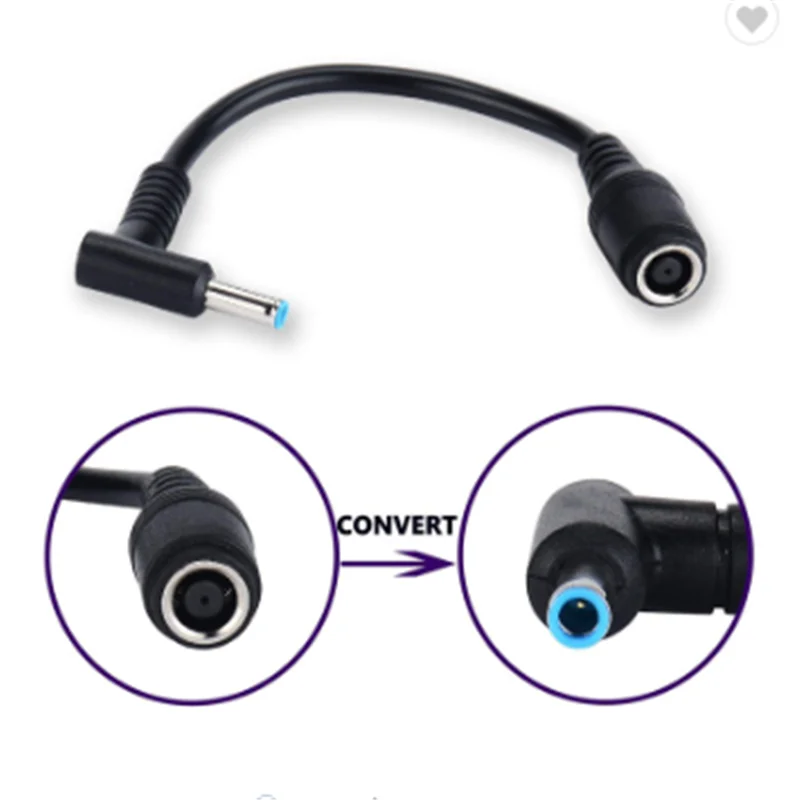 

DC Adapter Cable 7.4x5.0mm to 4.5x3.0mm Tip Power Adapter Connector Converter for HP Laptop