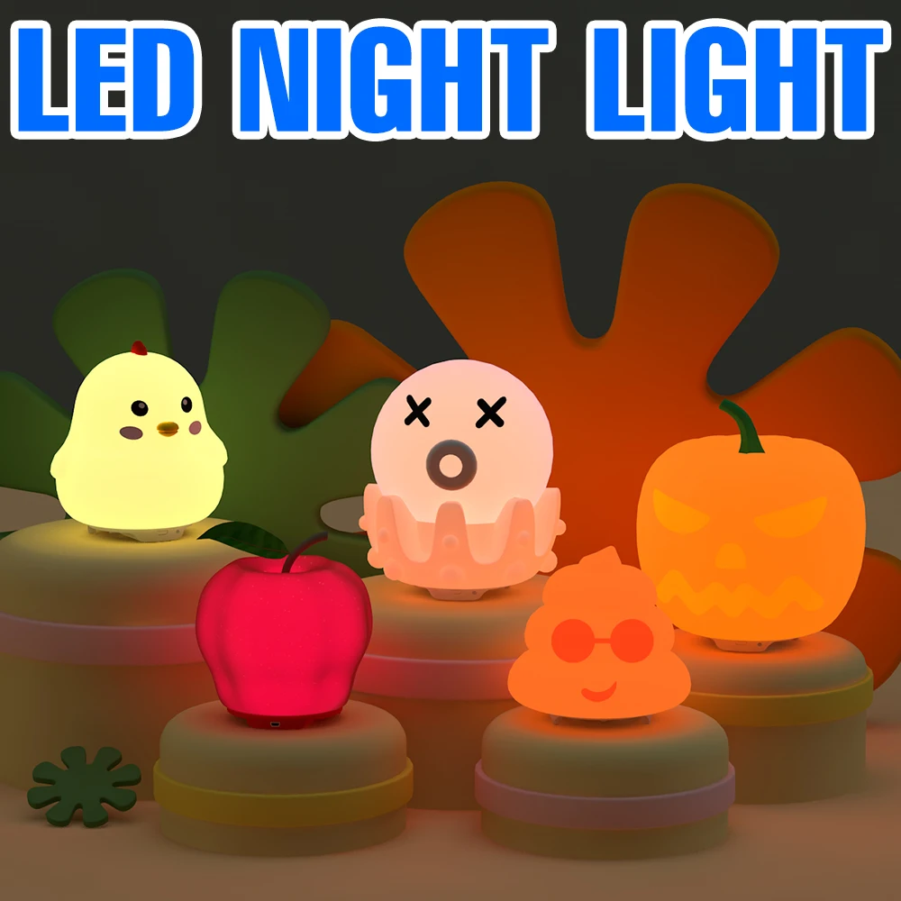 

LED Apple Bedside Lamp With Control Remote Control Night Lights Christmas Portable Desk Lights New Year Atmosphere Decoration