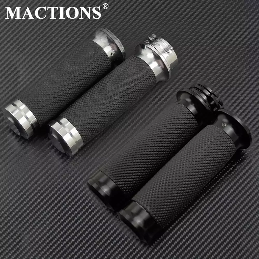 

NEW2023 Universal Motorcycle 1"25mm Handle Bar Hand Grips Black/Chrome For Harley Touring Street Glide Sportster XL Dyna VR