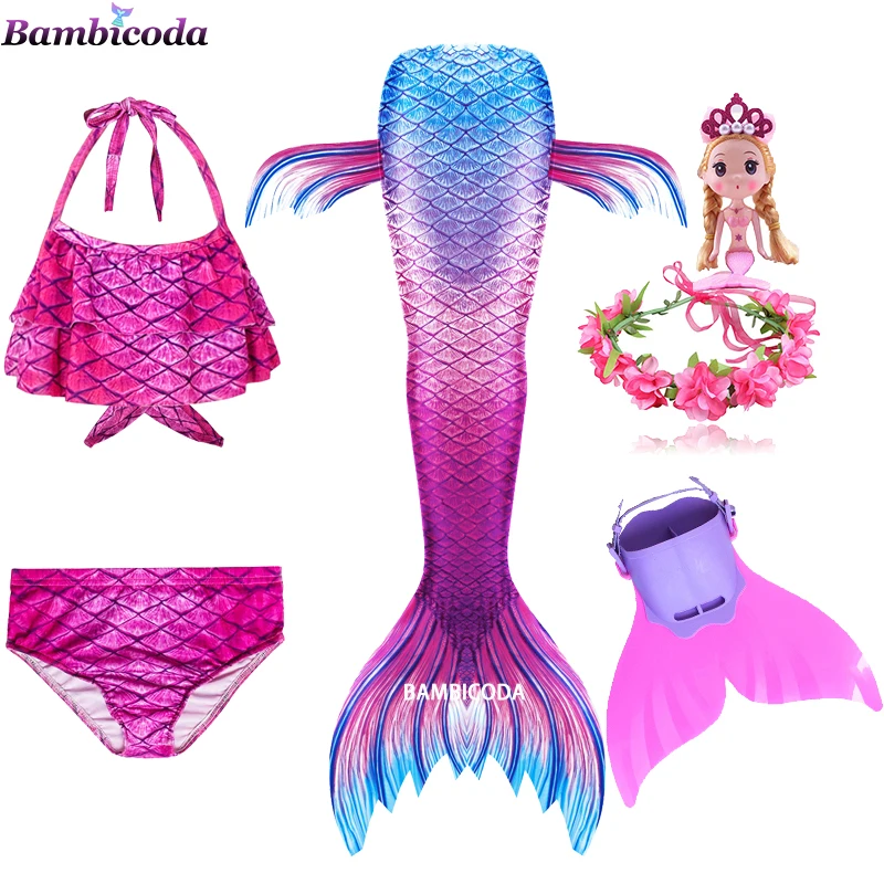 

Kids Mermaid Tails For Swimming For Girls The Little Mermaid Bathing Suit Swimsuit Pool Swim Bikini Halloween Cosplay Costumes