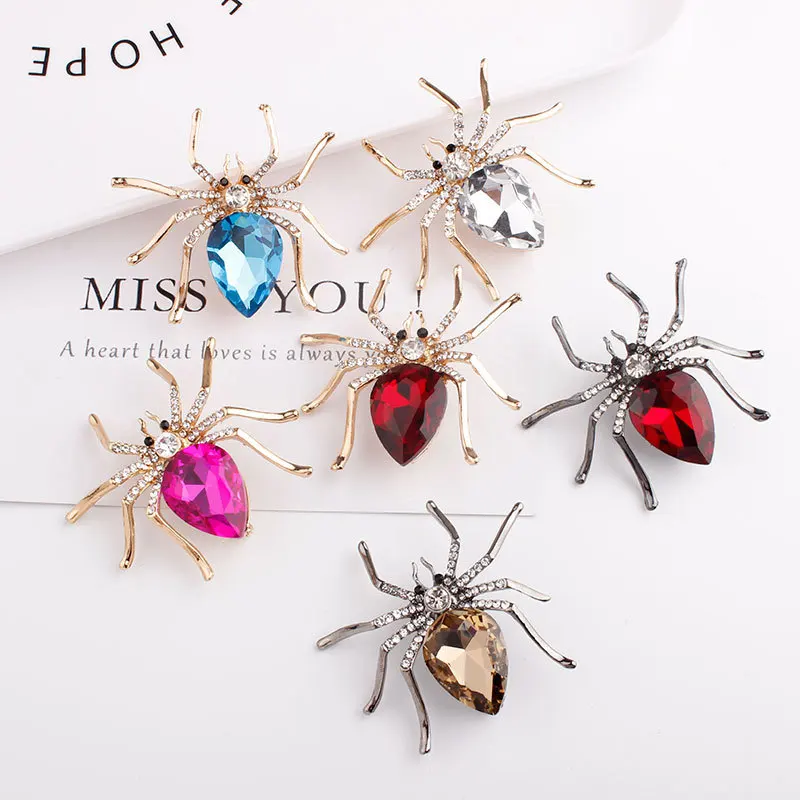 

Fashion Spider Crystal Rhinestone Brooches Pin Insect Bijouterie Corsage Brooches For Women Wedding Party Gift Clothing Decor