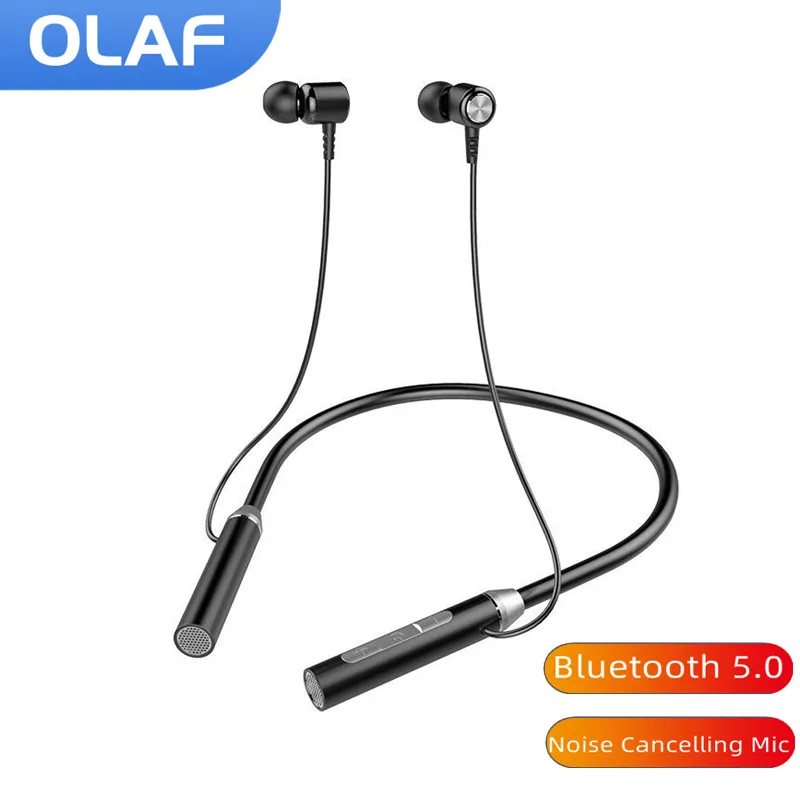 Neckband Earphones Bluetooth 5.0 Wireless Headphones Magnetic Sports Waterproof with Mic Noise...