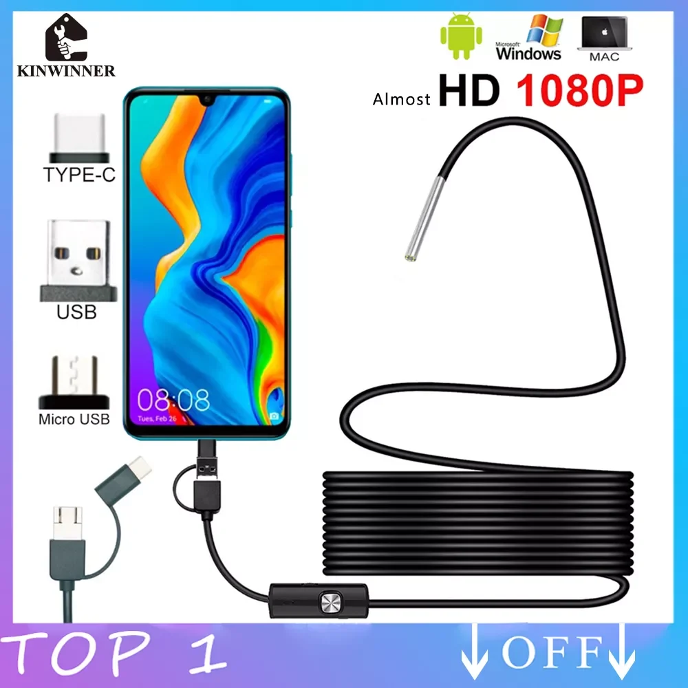 

3.9mm Endoscope camera Android PC USB Type C Interface camera endoscope for cars mini Camera probe HD1080p Sewer Waterproof IP67