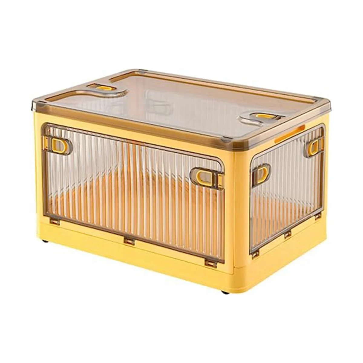 

Складной ящик для хранения с крышкой и защелкой, прозрачная фотография с колесами, ящики для хранения для организации одежды