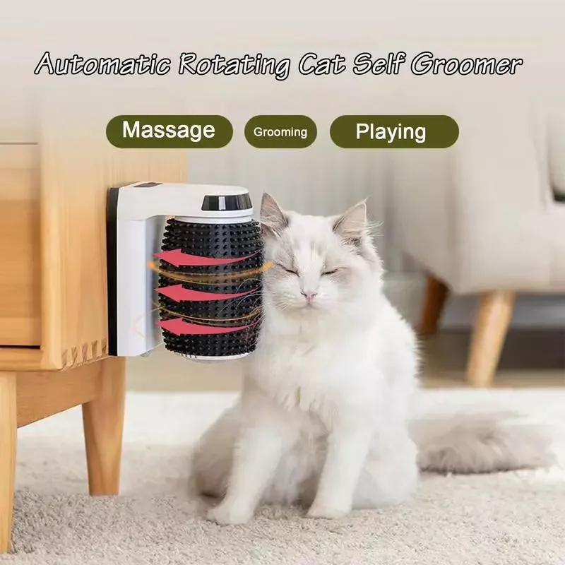 

Smart Self Groomer With Catnip Automatic Rotating Massager Wall Corner Groomers Smart Self Cleaning Brush