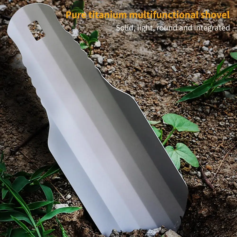 

Titanium Camping Shovel Compact Half Arc Shape High Hardness Outdoor Shovel for Campsite