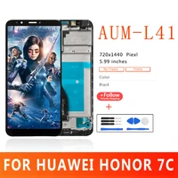 aum l41 5 99 inch lcd for huawei honor 7c touch screen display assembly for honor al30 al40 l29 al20 lcdframe replacement parts