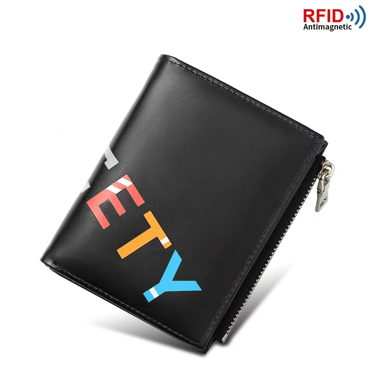New Short Style Fine Printing High Quality Leather RFID Anti Theft Brush Large Capacity Multi Card Men's And Women's Wallet