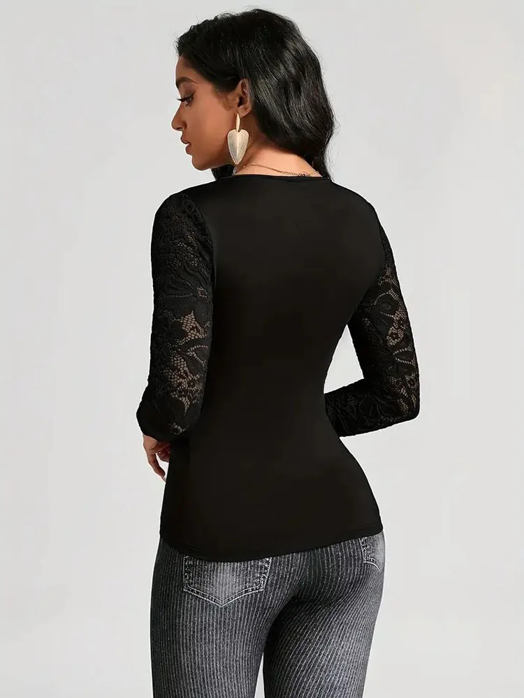 Mugen однотонная сексуальная футболка с полыми рукавами 2024 женская одежда на весну