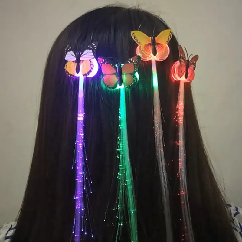 

1/3PCS LED Flashing Hair Braid Glowing Luminescent Hairpin Novetly Hair Ornament Girls Led Toys New Year Party Christmas Gifts