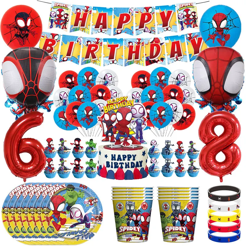 Новый паук и его удивительные друзья украшение для дня рождения Marvel Человек-паук