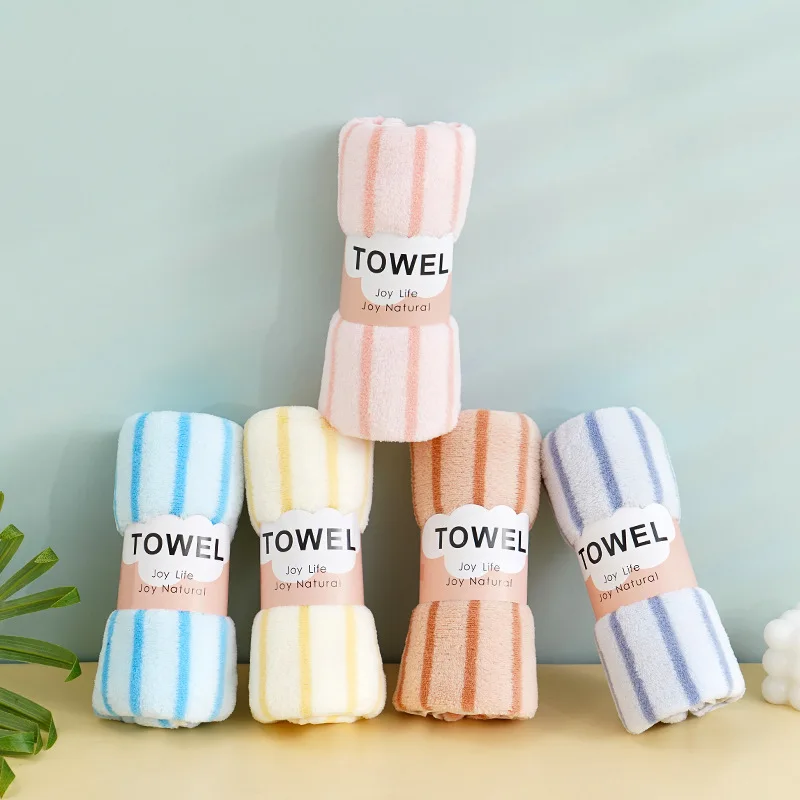 

Coral velvet towel striped face long-staple cotton absorbent towel