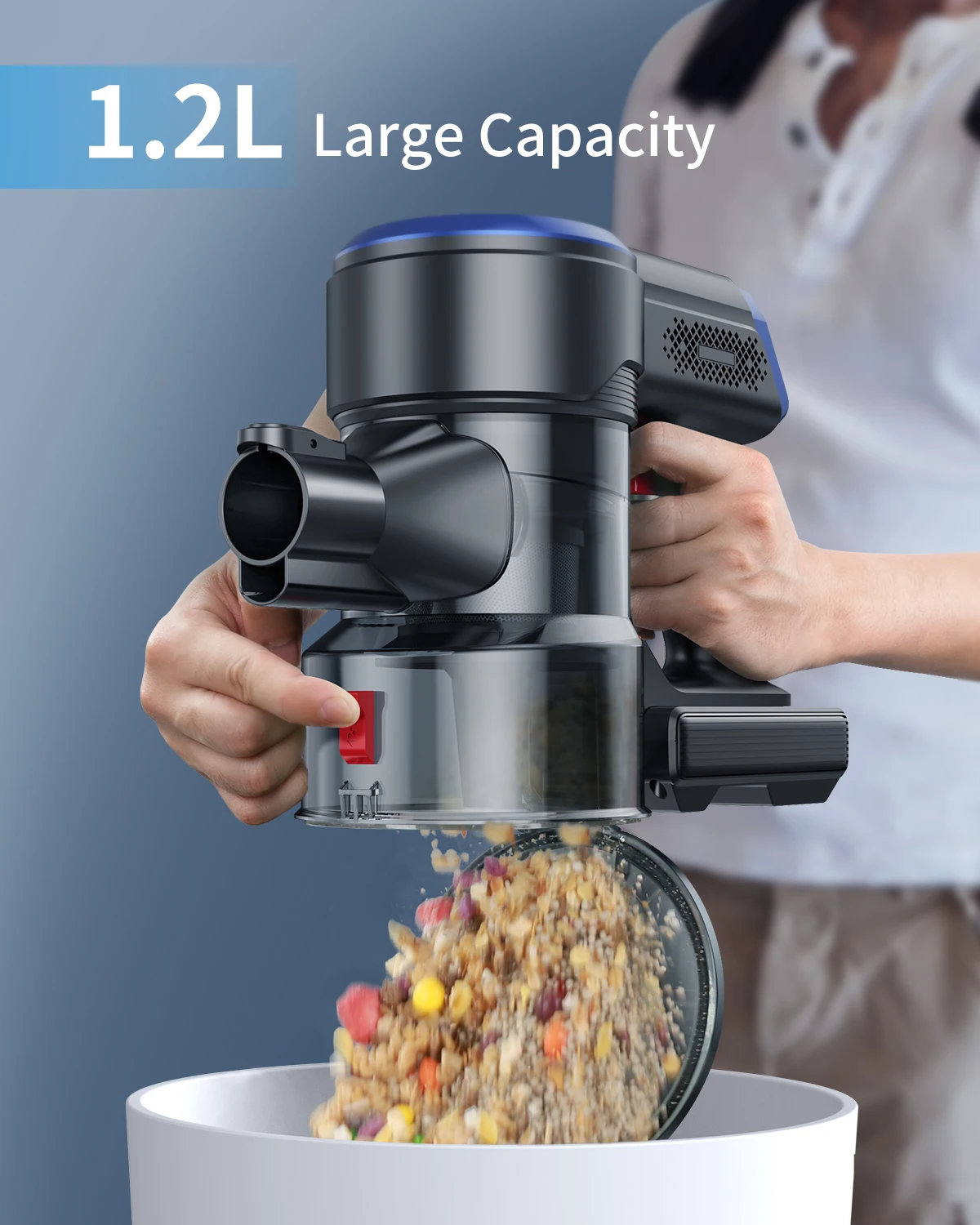 Беспроводной пылесос Honiture S12 33Kpa ручной 55 минут 400 Вт для бытовой техники съемная батарея HD сенсорный экран Беспроводной включен.