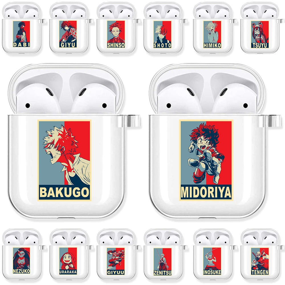 

Прозрачный мягкий силиконовый чехол для Airpods Pro 3 2 1 Boku No Hero