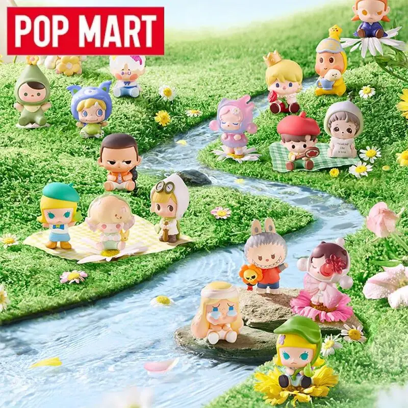 Фото POP MART POP BEAN Going Ouring with Me Series Мини-слепая коробка Аниме Фигурка Угадай Сумка Украшения Статуэтки Куклы Модель Подарки №1