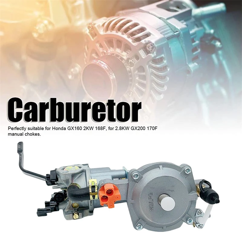 

Generator Dual Fuel Carburetor LPG NG Conversion Kit for 2.8KW GX200 170F Manual Chokes for GX160 2KW 168F