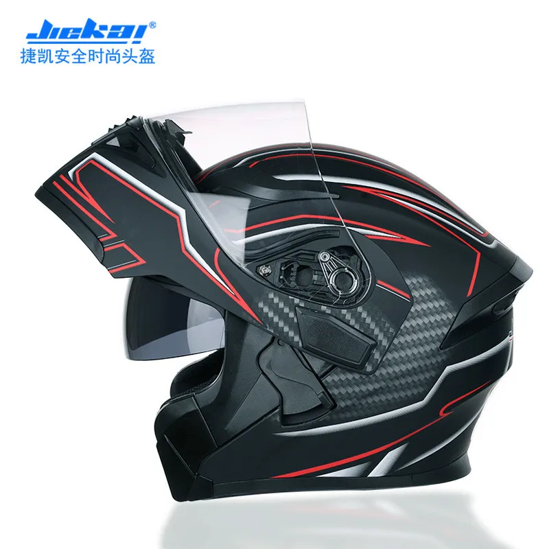JIEKAI 902 Motorcycle Helmet Tail Flip Up Winter Helmets Safety Racing Motocross Capacete Quad Dirt Bike Helmet DOT ECE