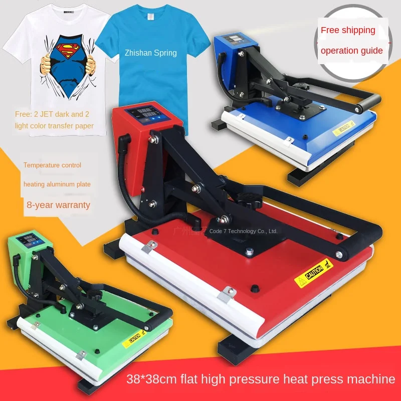 

Flat high pressure heat press machine/38*38 heat transfer machine/T-shirt heat press machine/press machine/hot drill machine
