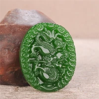 natural chinese green hand carved dragon jade pendant fashion jewelry boutique chinese zodiac men and women necklace