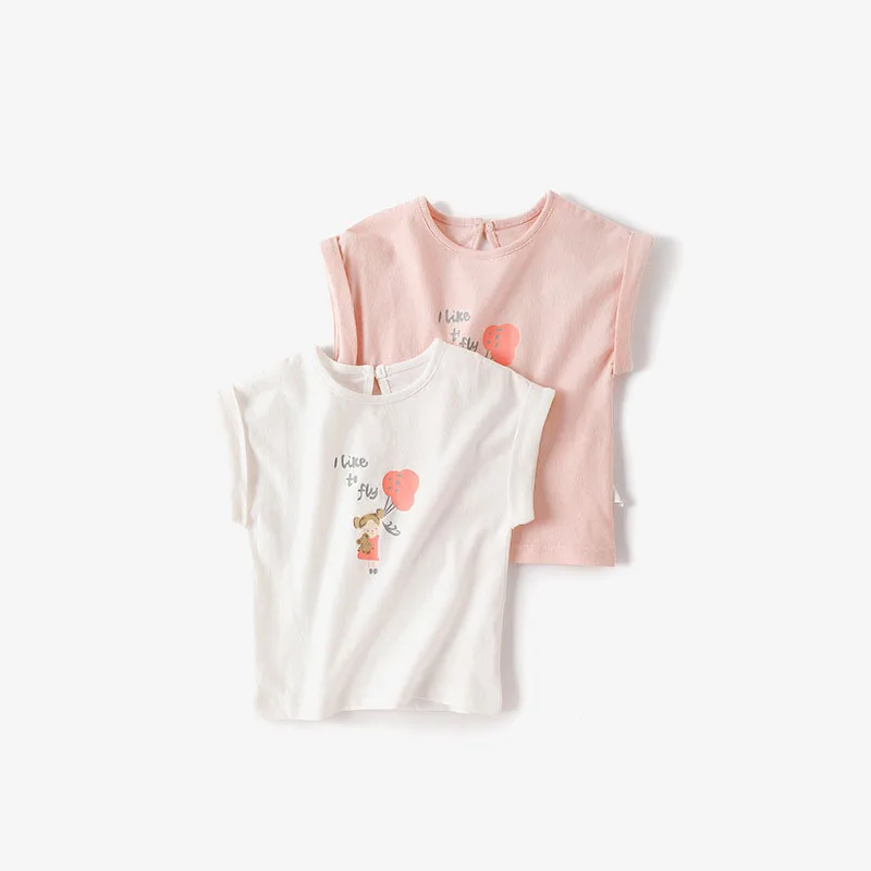 

Kids Girl T-shirt 2022 Summer Toddler Baby Girls Cotton Tops Short Sleeve O-neck Children's Clothes Cute Cartoon Print Tee