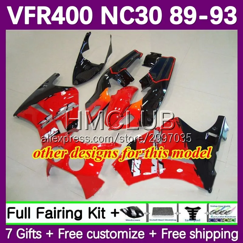 Обтекатель для HONDA VFR400R VFR400 RVF VFR 400 R RR 400R 1989 1990 1991 1992 42No. 1993 blue lucky RVF400R NC30 89 90 91 92 93