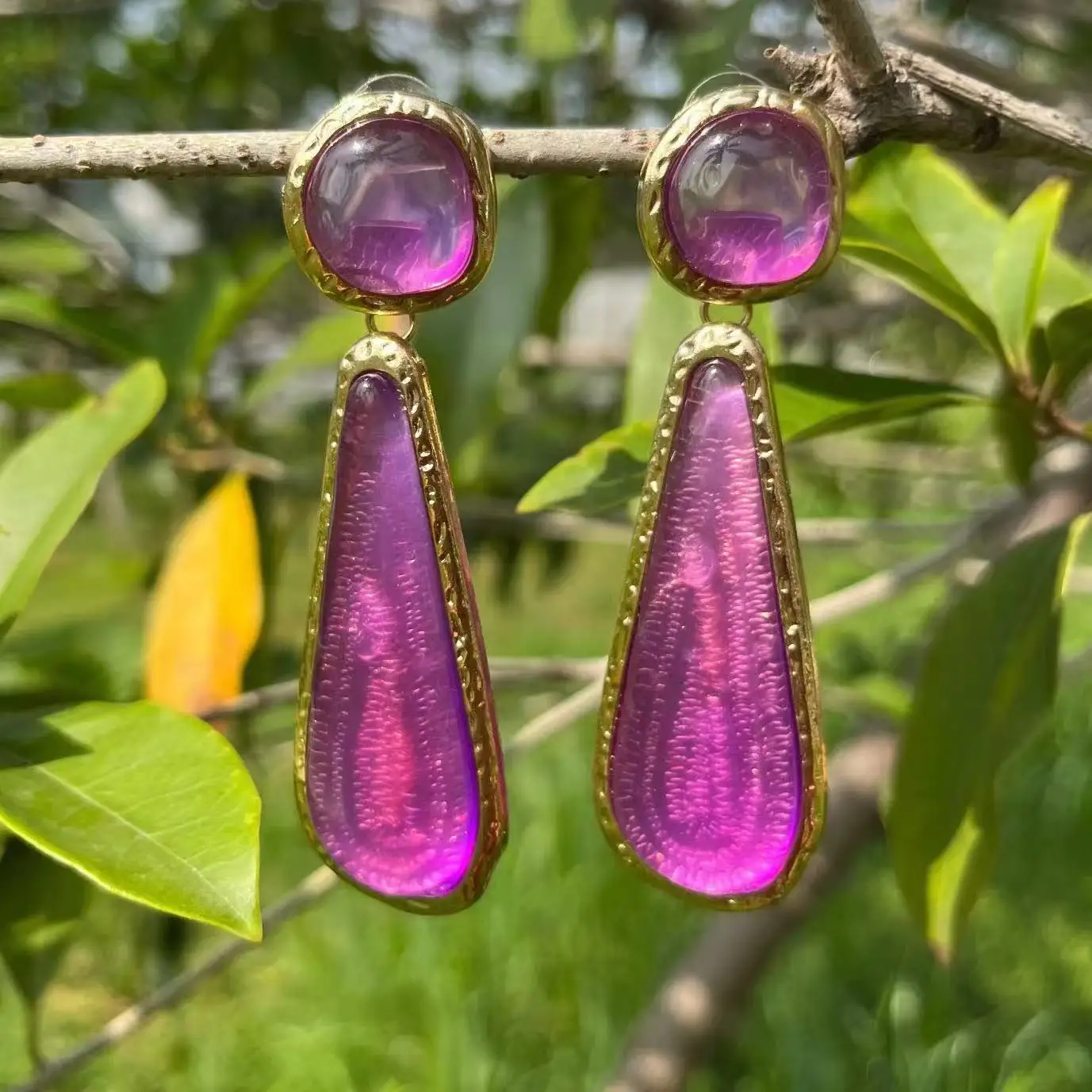 ZAA Новые модные висячие серьги из смолы с геометрическим рисунком