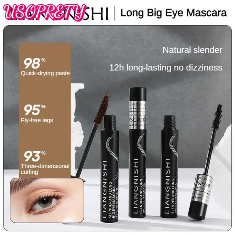 

Long Curling Eyelash Big Eye Mascara 2 Color Eyelashes Lengthening Quick Dry Black Brown Mascara Cosmetics No-blooming Mascara